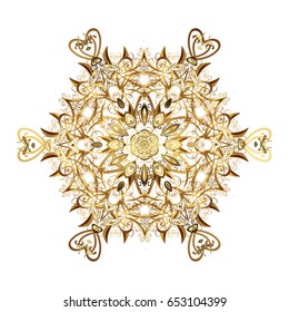 Snow flakes background. Snowflake vector design on white background.