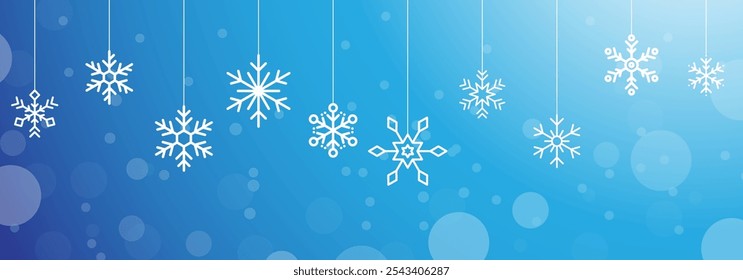 Copos de nieve o cristal y nieve con fondo azul para Navidades Anuncio, Fondo de pantalla para cubiertas, Plantillas