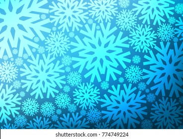 Snow flakes or Crystal with Blue background,Winter and christmas day concept,design for Wallpaper and other,with space and text input,Vector,Illustration.