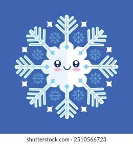Snow flakes cute cartoon vector illustration