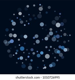 Snow flakes falling concept winter vector background illustration. Falling snow vector confetti, Christmas, New Year festive background. Rich, Shiny Blue abstract snowflakes holiday decoration.