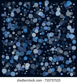 Snow flakes falling concept winter vector background illustration. Falling snow vector confetti, Christmas, New Year festive background. Rich, Shiny Blue abstract snowflakes holiday decoration.