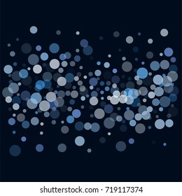 Snow flakes falling concept winter vector background illustration. Falling snow vector confetti, Christmas, New Year festive background. Rich, Shiny Blue abstract snowflakes holiday decoration.
