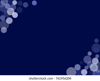 Snow flakes falling concept winter vector background border illustration. Falling snow vector confetti frame, Christmas or New Year background. Rich, Shiny Blue abstract snowflakes holiday decoration.
