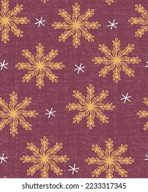 Snow flakes falling design, christmas snowflakes confetti falling scatter red backdrop. Winter snow shapes decor.