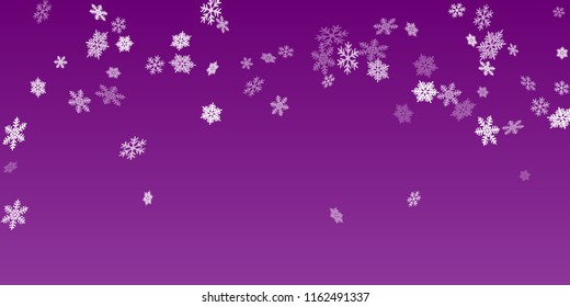 Snow flakes falling macro vector graphics, christmas snowflakes confetti falling scatter backdrop. Winter snow shapes decor. Motion flakes falling and flying winter simple vector background