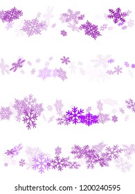 Snow flakes falling macro vector graphics, christmas snowflakes confetti falling scatter backdrop. Winter snow shapes decor. Windy flakes falling and flying winter cold weather vector.