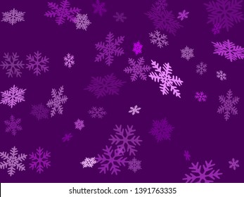 Snow flakes falling macro vector graphics, christmas snowflakes confetti falling scatter card. Winter snow shapes decor. Airy flakes falling and flying winter cool vector background.