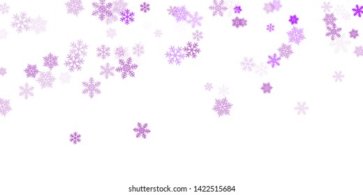 Snow flakes falling macro vector illustration, christmas snowflakes confetti falling scatter banner. Winter xmas snow background. Airy flakes falling and flying winter simple vector background.