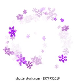 Snow flakes falling macro vector illustration, christmas snowflakes confetti falling scatter backdrop. Winter snow shapes decor. Windy flakes falling and flying winter seasonal weather vector.