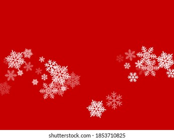 Snow flakes falling macro vector graphics, christmas snowflakes confetti falling scatter backdrop. Winter snow shapes decor. Windy flakes falling and flying winter cold weather vector.