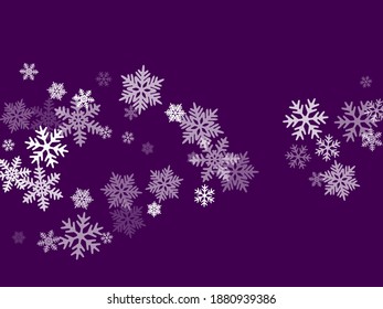 Snow flakes falling macro vector design, christmas snowflakes confetti falling chaotic scatter card. Winter snow shapes decor. Motion flakes falling and flying winter seasonal weather vector.