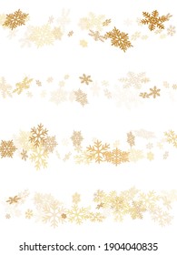 Snow flakes falling macro vector illustration, christmas snowflakes confetti falling chaotic scatter card. Winter xmas snow background. Windy flakes falling and flying winter cool vector background.