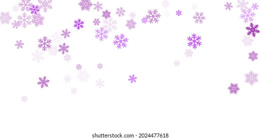 Snow flakes falling macro vector design, christmas snowflakes confetti falling chaotic scatter card. Winter xmas snow background. Motion flakes falling and flying winter cold weather vector.