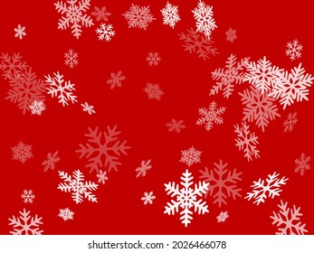 Snow flakes falling macro vector graphics, christmas snowflakes confetti falling scatter card. Winter snow shapes decor. Airy flakes falling and flying winter cold weather vector.