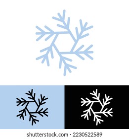 diseño simple de flechas de nieve logotipo plano, color azul blanco y negro
