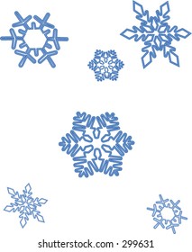 Snow Flakes.  Highlights and shadows are on separate layers and can be adjusted.