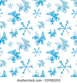 Snow flakes seamless pattern. Vector background
