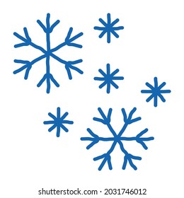 snow flakes sketch icon vector. Hand drawn blue doodle line art snow flakes sign. isolated symbol illustration