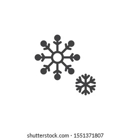 Snow flakes vector icon. filled flat sign for mobile concept and web design. Big and small Snowflake glyph icon. Symbol, logo illustration. Vector graphics