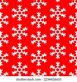 Schneeflocken, Vektorsymbol einzeln auf rotem Hintergrund, Vektorgrafik, Hintergrund