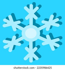 Snow flakes vector icon with light blue background, vector illustation, shadow 