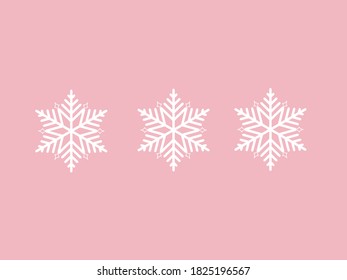 snow flakes vector illustrator on pink background, snow flakes background