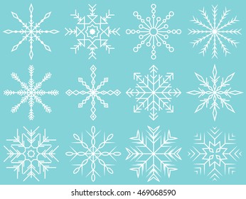 snow flakes vector set