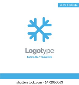 Snow, Snow Flakes, Winter, Canada Blue Solid Logo Template. Place for Tagline