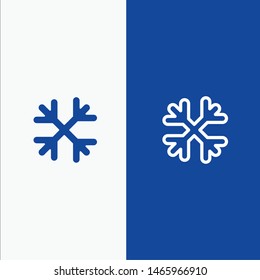 Snow, Snow Flakes, Winter, Canada Line and Glyph Solid icon Blue banner Line and Glyph Solid icon Blue banner. Vector Icon Template background
