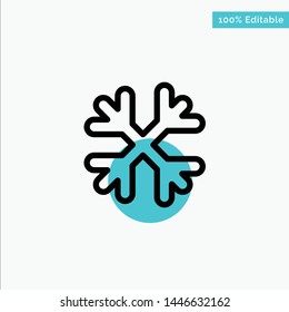 Snow, Snow Flakes, Winter, Canada turquoise highlight circle point Vector icon