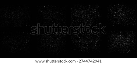 Snow flakes winter falling background set. New year isolated white color set of snowfall snowflakes illustration background design