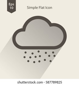 Snow Flat Icon. Simple Sign Of Weather. Vector Illustrated Symbol
