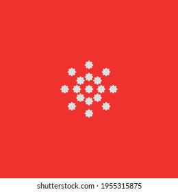Icono plano de nieve. Símbolo de fondo del afiche navideño de estilo simple. Elemento de diseño de logotipo. Impresión de camisetas. Vector para pegatinas.
