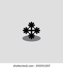 Icono plano de nieve. Símbolo de fondo del afiche navideño de estilo simple. Elemento de diseño de logotipo. Impresión de camisetas. Vector para pegatinas.