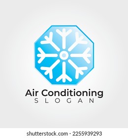 snow flower icon, can be used as a logo for refrigeration machine service such as air conditioner