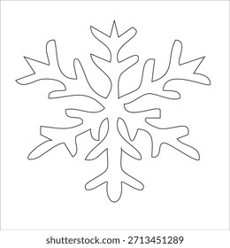 Snow flower vector illustration with outline design styles