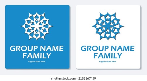 Snow Flower Winter Simple Logo Vector Flat Design