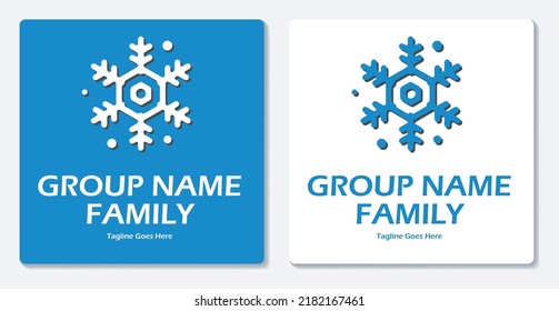 Diseño plano de vectores con logotipo sencillo para invierno con flor de nieve
