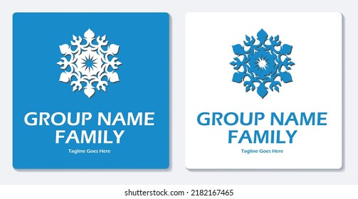 Snow Flower Winter Simple Logo Vector Flat Design