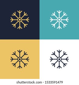 Snow Four Color Minimalist Icon Logo Set in Elegant Color