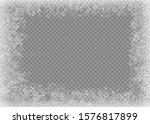  Snow frame. Frozen window. Window frozen glass ice. Vector illustration. Eps 10.