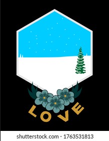 SNOW FRAME WITH LOVE VECTOR LOGO