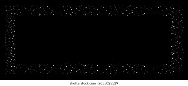 Snow frame on a black background vector. Template 2022.