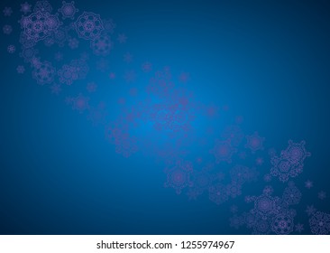 Snow frame sale with ultra violet snowflakes. Winter border for flyer, gift card, invitation, business offer and ad. Christmas trendy background. Holiday banner on snow frame. New Year snowy backdrop