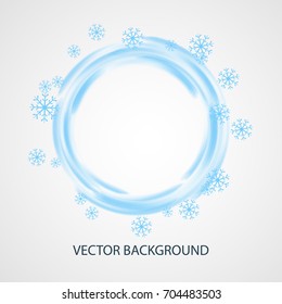 snow frame. snowflakes on a white background.