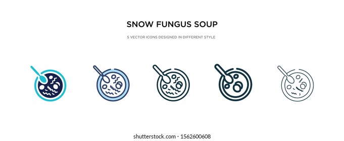 snow fungus soup icon in different style vector illustration. two colored and black snow fungus soup vector icons designed in filled, outline, line and stroke style can be used for web, mobile, ui