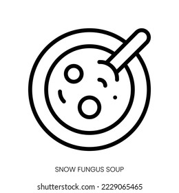 snow fungus soup icon. Line Art Style Design Isolated On White Background