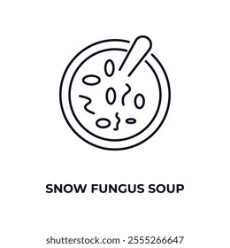 snow fungus soup  outline icon. Linear vector from food concept. Thin line snow fungus soup  icon isolated on white background