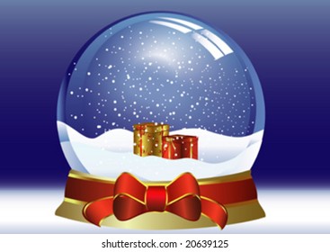 snow globe with in blue color,background vector